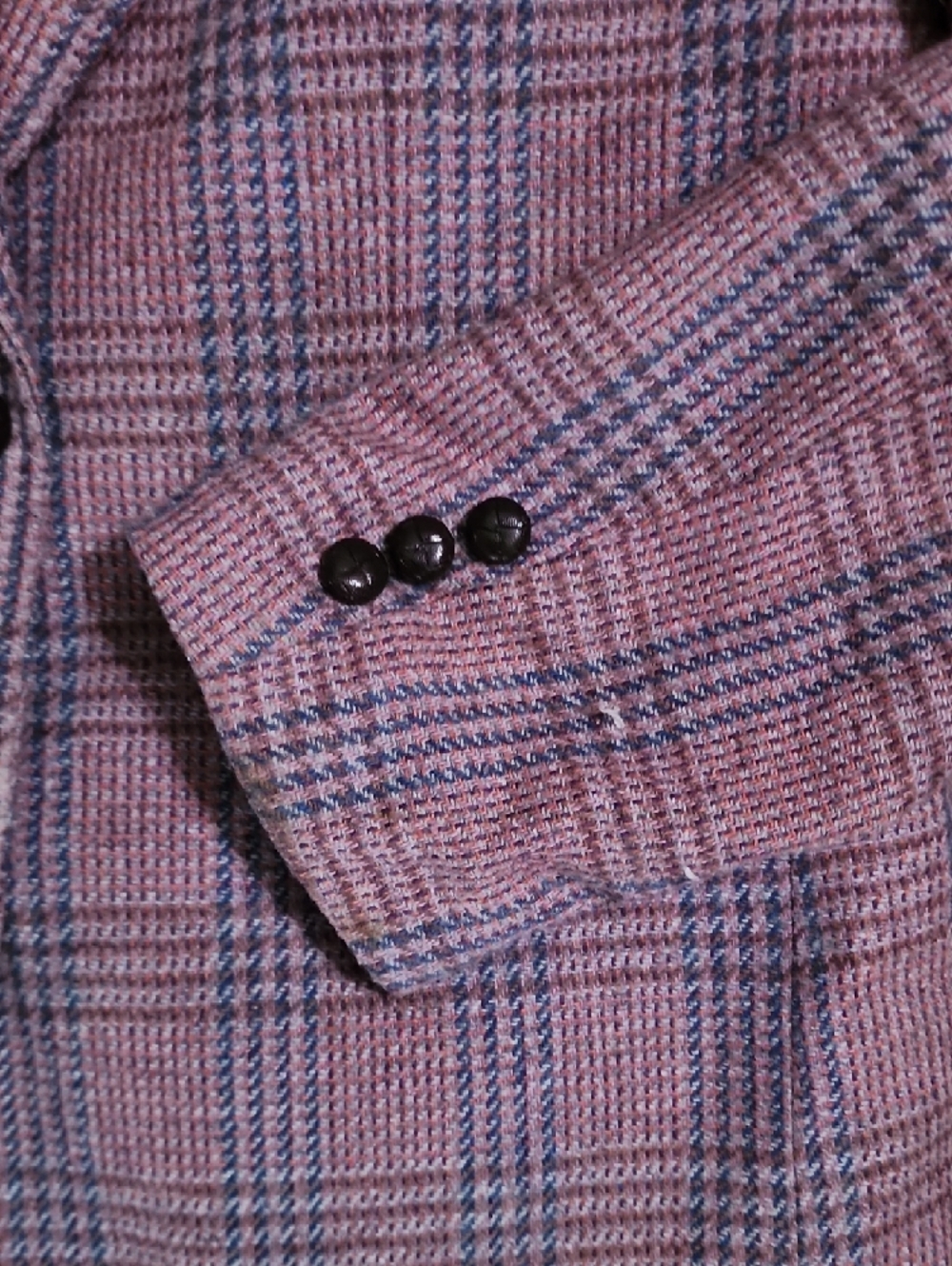 Oscar de la Renta Vintage Plaid Skirt Suit Set Mauve Wool Blend 2PC - Picture 5 of 16